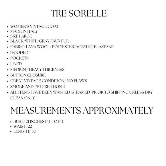 Vintage Women's Tre Sorelle Made in Italy Boucle' Wool Blend Faux Fur Trim Coat - Picture 9 of 10